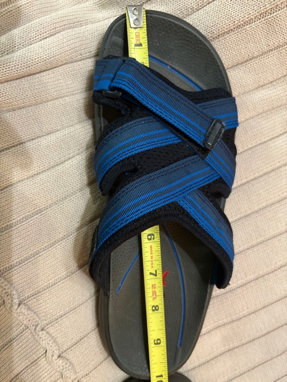 Ecco Blue and Black Cross-Strap Slide Sandals 37 - Picture 9 of 9